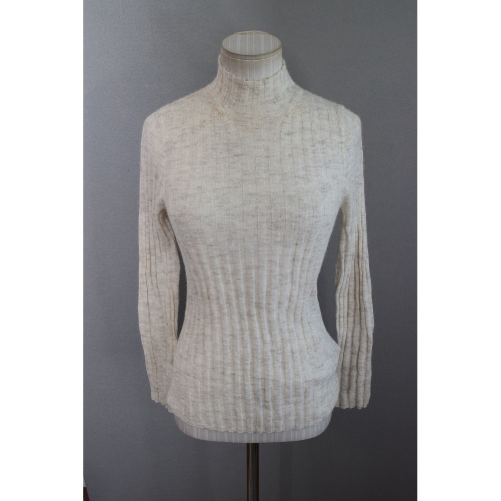Madewell Alpaca Blend Ribbed Mock Neck Sweater Small Cream N0041 Womens New